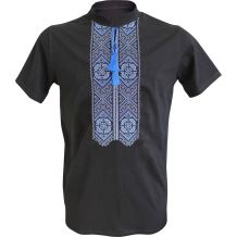 24 Men's Embroidered T-shirt Чоловіча Вишиванка Чорного Кольору