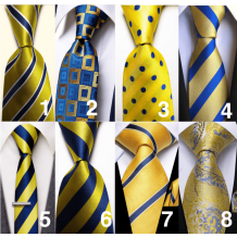 23 Silk Tie Blue and Yellow