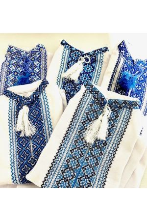 24 Boy's embroidered shirt Blue