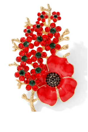 25 Brooch Red Poppy I Remember