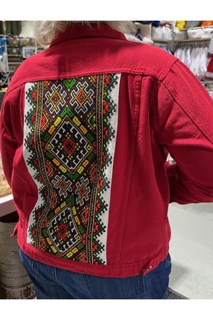 25 Jacket Жакет з старовинною ручною вишивкою 2XL Red-2
