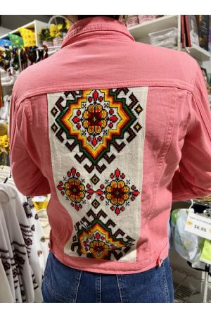 25 Jacket Жакет з старовинною ручною вишивкою L Pink 