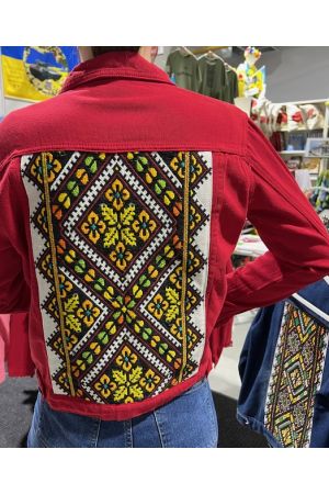 25 Jacket Жакет з старовинною ручною вишивкою L Red 2