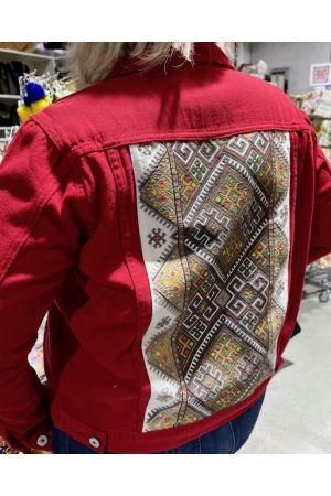 25 Jacket Жакет з старовинною ручною вишивкою XL Red-1