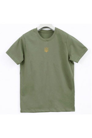 25 T-shirt Olive Green Tryzub Embroidered