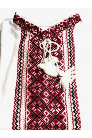 26 Boy's embroidered shirt Red -13-14y №5