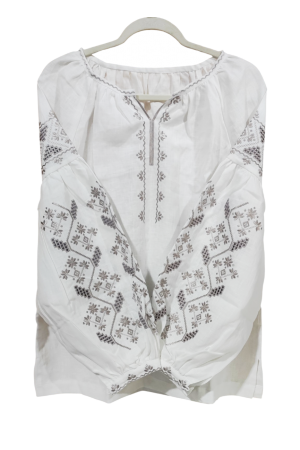 26 Embrоіdered Blouse Вишиванка Silver Beige L