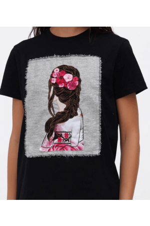27 T-shirt Яблуневий цвіт-Black-M