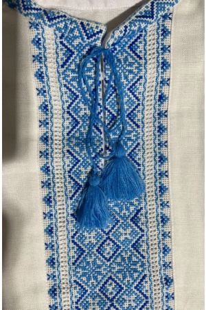 23 Boy Embroidered Shirt 8-9 yr blue #120