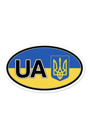 Car Decal Oval UA Trident 13cmx17cmx20cm