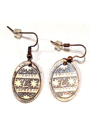 * Copper pysanka earrings кульчики