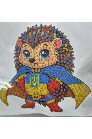 Діамантова мозаїка Їжачок-захисник 10*10 см