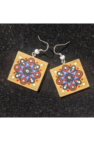 Earrings Кульчики Hand painted wood