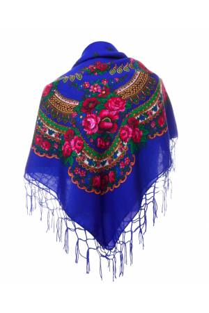  Fringe Scarf XL - Navy Blue 