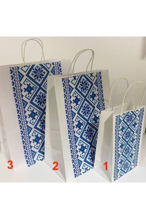 23 Gift Bag Blue on White
