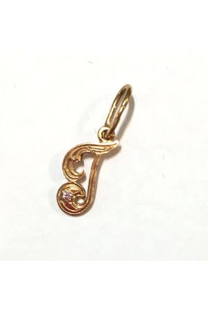 23 Gold Ukrainian Letter Charm / Pendant Підвіска золота Буква Г