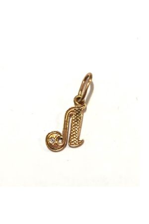 23 Gold Ukrainian Letter Charm / Pendant Підвіска золота Буква Л