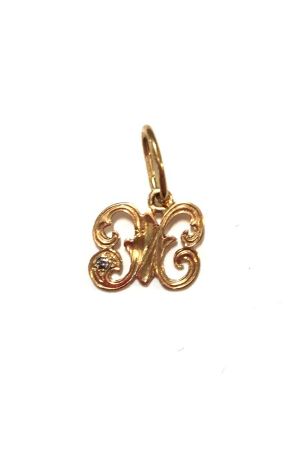 23 Gold Ukrainian Letter Charm / Pendant Підвіска золота Буква Ж