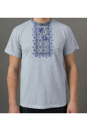 Men's Embroidered T-shirt Чоловіча Вишиванка Сіра