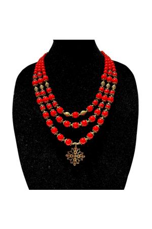  Necklace Намисто Червоне №24