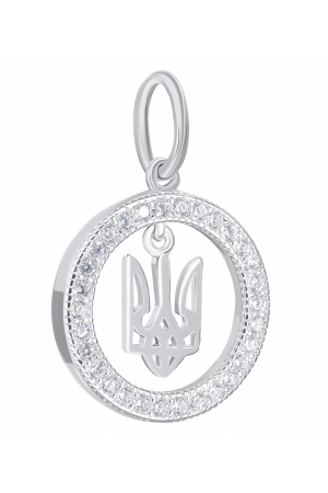 Pendant Tryzub Тризуб Silver & Zirconia1