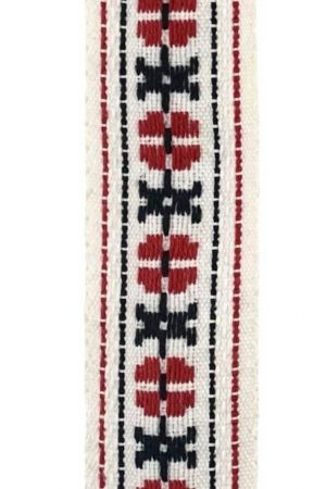 Ribbon Embroidered Trim Стрічка Red and Black-1