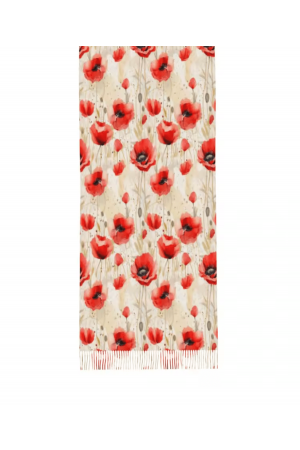 Scarf Shawl Red Poppies