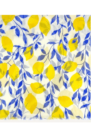 Scarf Yellow Lemon & Blue Tree