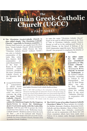 26 A Fact sheet The Ukrainian Greek - Catholic Church (UGCC)