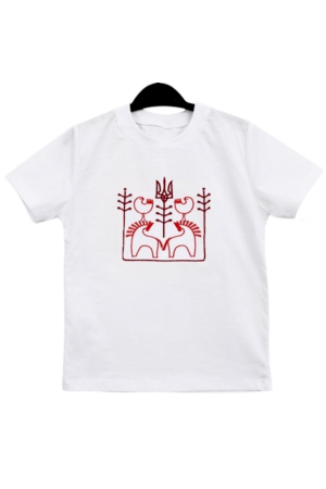 T-shirt Children`s White Embroidered Volia