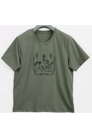 25 T-shirt Green Mamaj Embroidered