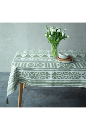 Tablecloth Скатертина Кролевець зелена (140-164cm)