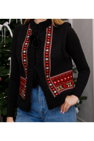 Women's Embroidered Vest Вишитий Жилет Чорний