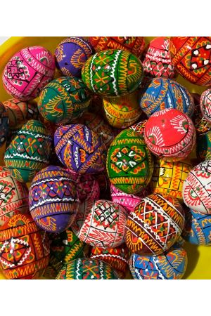  Wooden Pysanka - Geometric Design S